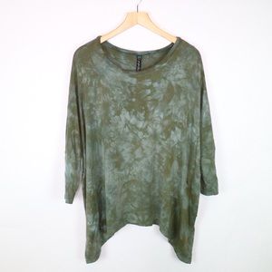 Brightly Twisted Detroit dyed bat wing top S/M